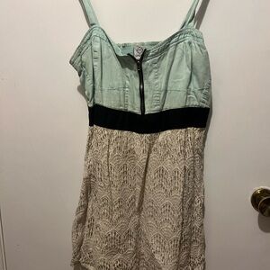 Mint Green and Cream Lace Dress